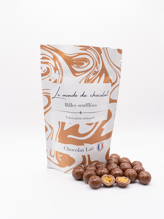 Billes soufflées chocolat lait 80% 110g - Fabrication artisanale française