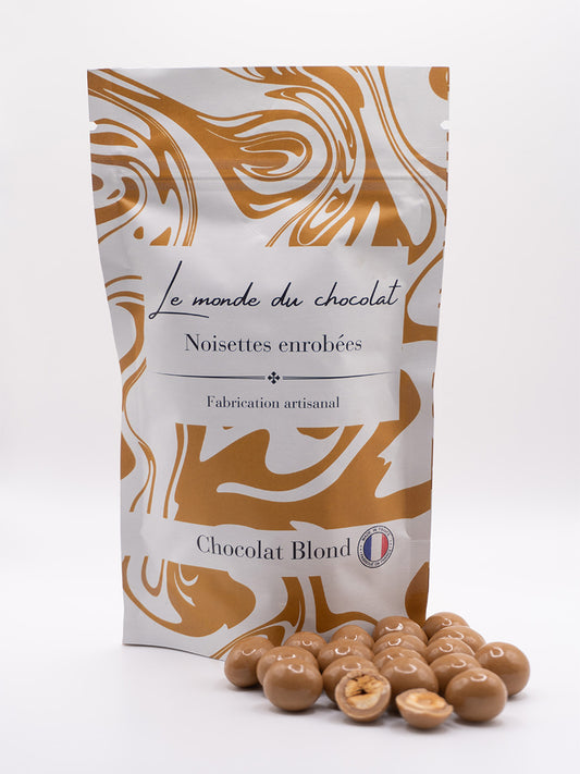 Chocolat blond 62% aux noisettes du Sud-Ouest 110g  – Fabrication artisanale française